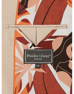 Paisley & Gray Slim Fit Suit Separates, Silky Beige -Cole Haan Shop MW40 3XJF 05 PAISLEY GRAY SILKY BEIGE ALT3 1