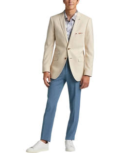 Paisley & Gray Slim Fit Suit Separates Coat, Silky Beige -Cole Haan Shop MW40 3XJF 05 PAISLEY GRAY SILKY BEIGE ALT5