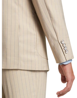 Paisley & Gray Slim Fit Suit Separates Coat, Natural & Blue Stripe -Cole Haan Shop MW40 3XJL 21 PAISLEY GRAY NATURAL BLUE ALT2