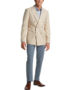 Paisley & Gray Slim Fit Suit Separates Coat, Natural & Blue Stripe -Cole Haan Shop MW40 3XJL 21 PAISLEY GRAY NATURAL BLUE ALT5