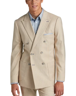 Paisley & Gray Slim Fit Suit Separates Coat, Natural & Blue Stripe
