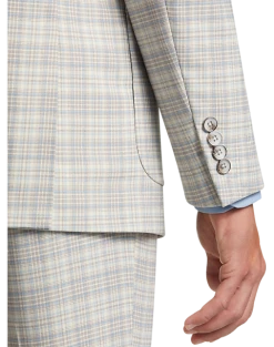 Paisley & Gray Slim Fit Suit Separates Coat, Baby Blue & Tan Plaid -Cole Haan Shop MW40 3XJR 96 PAISLEY GRAY BABY BLUE TAN PLAID ALT2