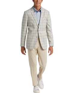 Paisley & Gray Slim Fit Suit Separates Coat, Baby Blue & Tan Plaid -Cole Haan Shop MW40 3XJR 96 PAISLEY GRAY BABY BLUE TAN PLAID ALT5