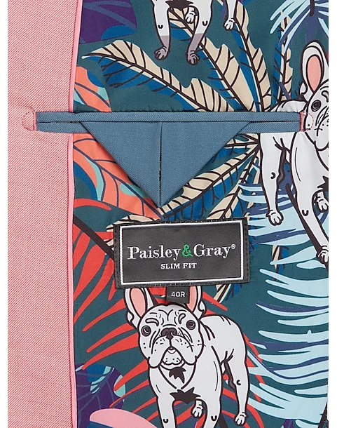 Paisley & Gray Slim Fit Suit Separates Coat, Pink Carnation 4 Paisley & Gray Slim Fit Suit Separates Coat, Pink Carnation - Image 4