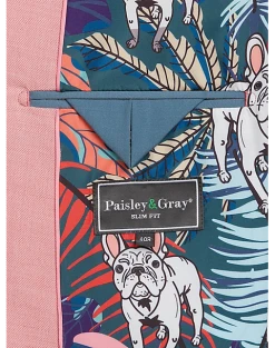 Paisley & Gray Slim Fit Suit Separates, Pink Carnation -Cole Haan Shop MW40 3XK0 45 PAISLEY GRAY PINK CARNATION ALT3