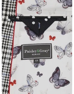 Paisley & Gray Slim Fit Suit Separates, Black And White Houndstooth 8 Paisley & Gray Slim Fit Suit Separates, Black And White Houndstooth -Cole Haan Shop MW40 3XK5 87 PAISLEY GRAY BLACK WHITE HOUNDS CHECK ALT3