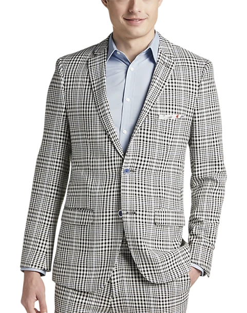 Paisley & Gray Slim Fit Suit Separates, Black And White Houndstooth 1 Paisley & Gray Slim Fit Suit Separates, Black And White Houndstooth