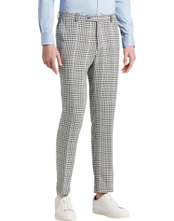 Paisley & Gray Slim Fit Suit Separates Pants, Black And White Houndstooth