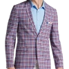 Paisley & Gray Slim Fit Suit Separates Coat, Red & Blue Seersucker Plaid