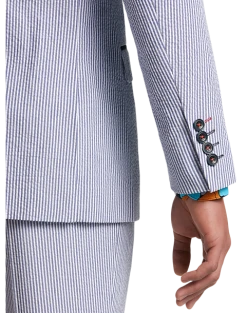 Paisley & Gray Slim Fit Suit Separates Coat, Blue & White Seersucker -Cole Haan Shop MW40 3XKL 76 PAISLEY GRAY BLUE WHITE STRIPE SEERSUCKER ALT2