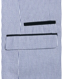 Paisley & Gray Slim Fit Suit Separates Coat, Blue & White Seersucker -Cole Haan Shop MW40 3XKL 76 PAISLEY GRAY BLUE WHITE STRIPE SEERSUCKER ALT4