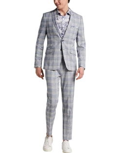 Paisley & Gray Slim Fit Suit Separates, Blue & Beige Check -Cole Haan Shop MW40 3XKR 67 PAISLEY GRAY BLUE BEIGE CHECK ALT1