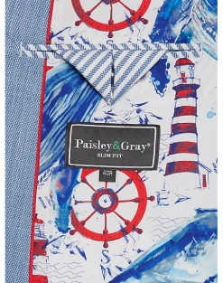 Paisley & Gray Slim Fit Suit Separates Coat, Blue Sharkskin 9 Paisley & Gray Slim Fit Suit Separates Coat, Blue Sharkskin -Cole Haan Shop MW40 3XKW 56 PAISLEY GRAY BLUE SHARKSKIN ALT3 1