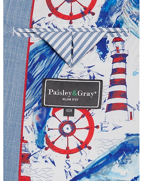 Paisley & Gray Slim Fit Suit Separates Coat, Blue Sharkskin 4 Paisley & Gray Slim Fit Suit Separates Coat, Blue Sharkskin - Image 4