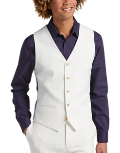 Paisley & Gray Slim Fit Suit Separates Vest, White