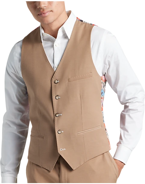 Paisley & Gray Slim Fit Suit Separates Vest, Nutmeg 1 Paisley & Gray Slim Fit Suit Separates Vest, Nutmeg