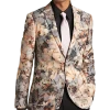 Paisley & Gray Slim Fit Suit Separates Coat, Brown And Cream Floral