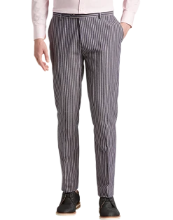 Paisley & Gray Slim Fit Suit Separates Pants, Blue And Pink Stripes
