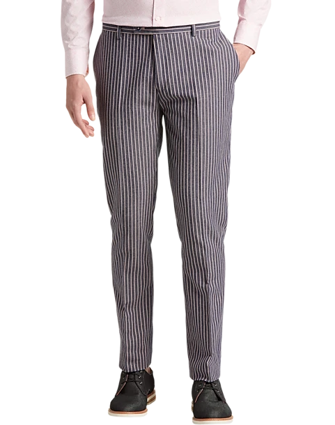 Paisley & Gray Slim Fit Suit Separates Pants, Blue And Pink Stripes 1 Paisley & Gray Slim Fit Suit Separates Pants, Blue And Pink Stripes