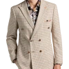 Paisley & Gray Slim Fit Double Breasted Suit Separates Coat, Tan Check