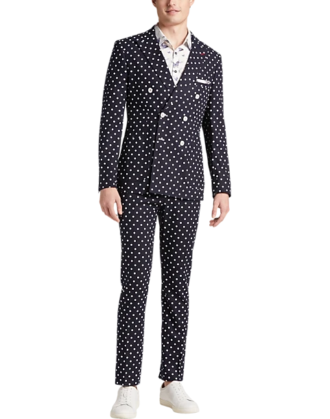 Paisley & Gray Slim Fit Suit Separates Coat, Navy With White Polka Dots 2 Paisley & Gray Slim Fit Suit Separates Coat, Navy With White Polka Dots - Image 2