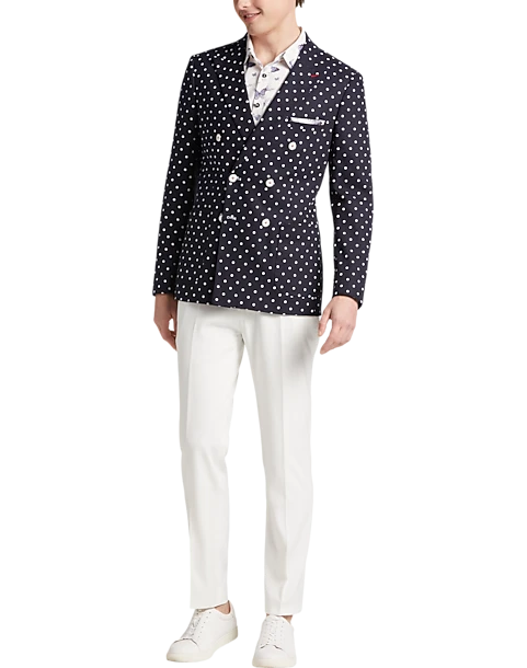Paisley & Gray Slim Fit Suit Separates Coat, Navy With White Polka Dots 5 Paisley & Gray Slim Fit Suit Separates Coat, Navy With White Polka Dots - Image 5
