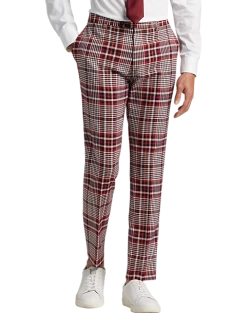 Paisley & Gray Slim Fit Suit Separates Pants, Pink Plaid