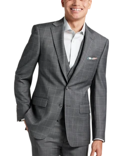 Calvin Klein X-Fit Slim Fit Suit Separates, Gray Windowpane -Cole Haan Shop MW40 3XMM 64 CALVIN KLEIN MED GRAY WINDOWPANE ALT7