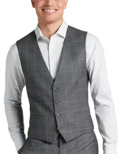 Calvin Klein X-Fit Slim Fit Suit Separates Vest, Gray Windowpane