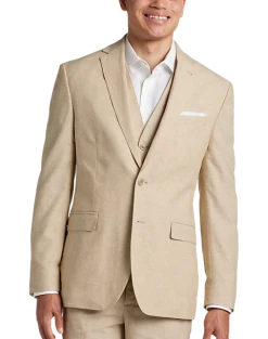 JOE Joseph Abboud Slim Fit Linen Blend Suit Separates Coat, Tan Chambray -Cole Haan Shop MW40 3XN1 23 JOE JOSEPH ABBOUD TAN CHAMBRAY ALT7