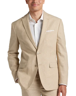 JOE Joseph Abboud Slim Fit Linen Blend Suit Separates, Tan Chambray