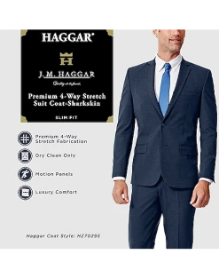 Haggar 4-Way Stretch Slim Fit Suit Separates, Navy -Cole Haan Shop MW40 3Y53 01 HAGGAR NAVY SOLID ALT2 2