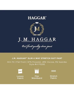Haggar 4-Way Stretch Slim Fit Suit Separates Pants, Black -Cole Haan Shop MW40 3Y55 01 HAGGAR NAVY SOLID ALT2 1