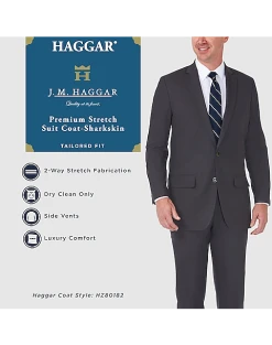 Haggar Premium Comfort 4-Way Stretch Slim Fit Suit Separates Coat, Black -Cole Haan Shop MW40 3Y57 02 HAGGAR BLACK SOLID ALT2