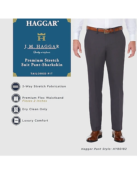 Haggar Premium Comfort 4-Way Stretch Slim Fit Suit Separates Pants, Black 3 Haggar Premium Comfort 4-Way Stretch Slim Fit Suit Separates Pants, Black - Image 3