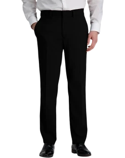 Haggar Premium Comfort 4-Way Stretch Slim Fit Suit Separates Pants, Black