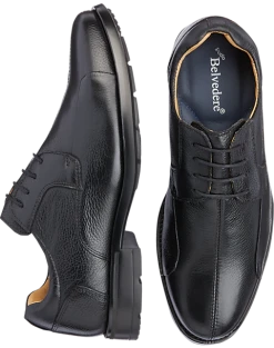 Belvedere Coronado Bike Toe Lace-Up Dress Shoes, Black