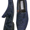 Paisley & Gray Party Bow Formal Loafers, Blue & Black Velvet Spackle