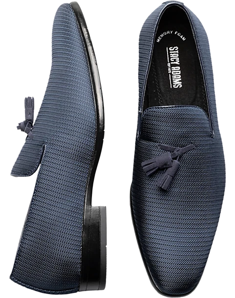 Stacy Adams Tazewell Tasseled Formal Loafers, Navy 1 Stacy Adams Tazewell Tasseled Formal Loafers, Navy