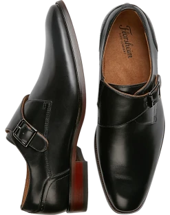 Florsheim Roseto Plain Toe Monk Strap Dress Shoes, Cognac