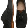 Moretti Ashland Knit Wingtip Oxfords, Black