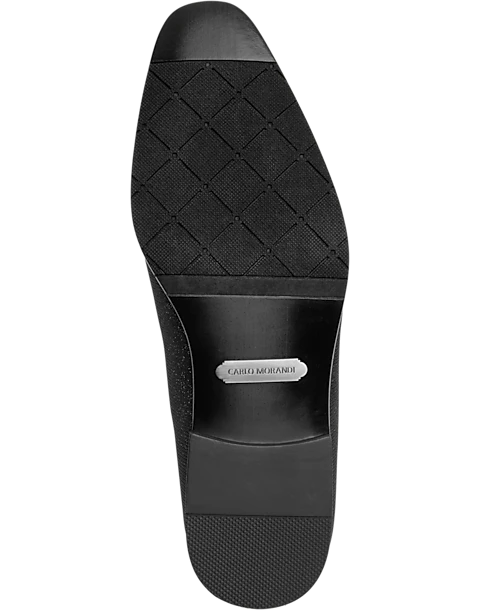 Carlo Morandi Sparkle Fabric Formal Loafers, Black 2 Carlo Morandi Sparkle Fabric Formal Loafers, Black - Image 2