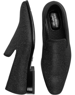 Carlo Morandi Sparkle Fabric Formal Loafers, Black