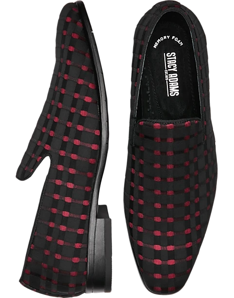 Stacy Adams Stiles Formal Loafers, Red & Black Basketweave 1 Stacy Adams Stiles Formal Loafers, Red & Black Basketweave