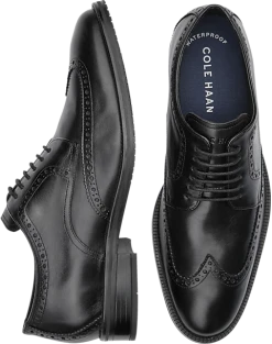 Cole Haan Modern Essentials Waterproof Wingtip Oxfords, Black