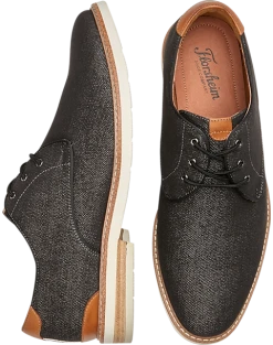Florsheim Capitol Plain Toe Canvas Oxfords, Black