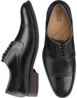 Johnston & Murphy Lewis Cap Toe Lace-Up Dress Shoe, Black