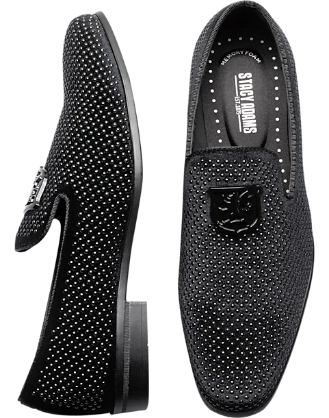 Stacy Adams Swagger Studded Ornament Formal Loafers, Black 1 Stacy Adams Swagger Studded Ornament Formal Loafers, Black