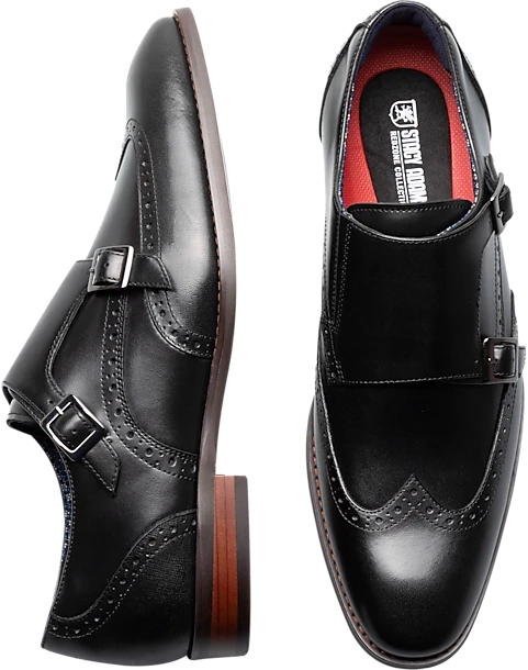 Stacy Adams Karson Wingtip Monkstrap Dress Shoes, Black 1 Stacy Adams Karson Wingtip Monkstrap Dress Shoes, Black