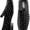 Stacy Adams Spire Spiked Formal Loafers, Black And Gold